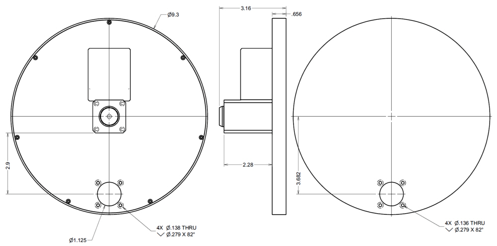 Dimensions of the Large Capacity Filter Wheel