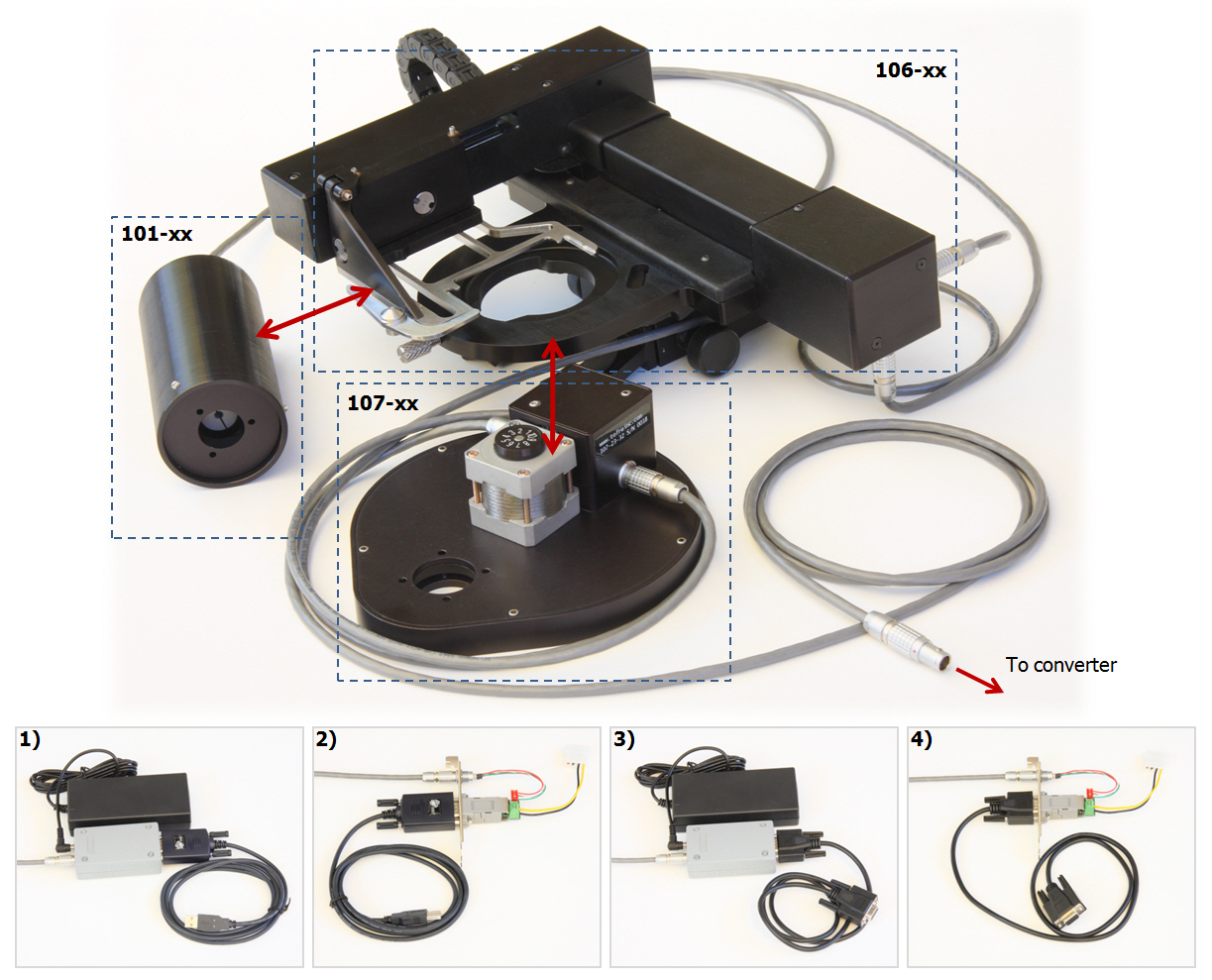 System Configuration for Stage, Focus Drive and Filter Wheel